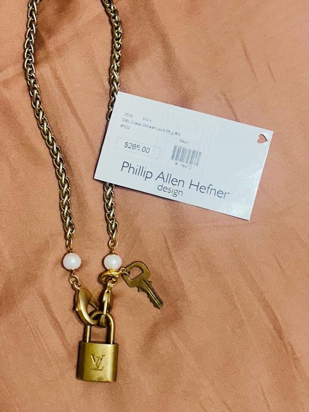 Authentic LV Padlock, Phillip Allen Hefner Clasp Necklace